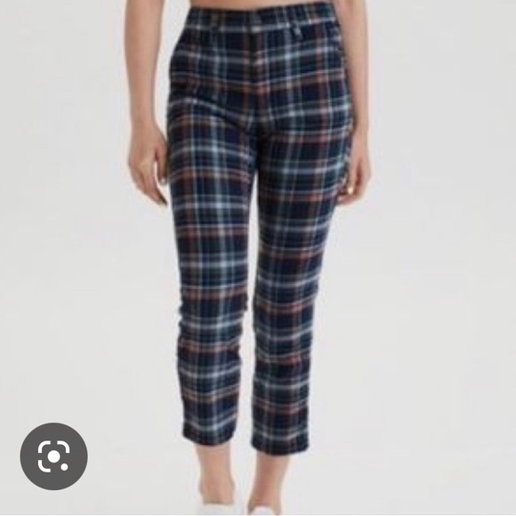 American Eagle Outfitters Pants - American Eagle stretch navy plaid trouser pants